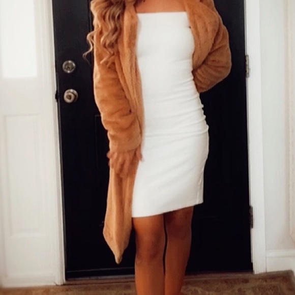 Women's Fuzzy BROWN TEDDY COAT Open Front Long Coat SIZE MEDIUM - Picture 5 of 7